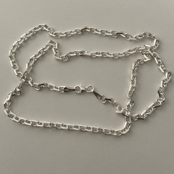925 Silver 4mm 21.75” necklace unisex link chain